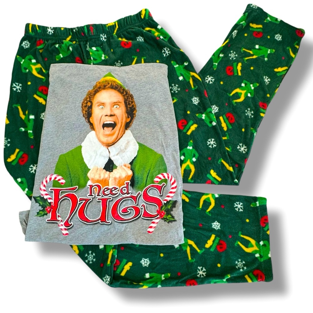 ELF Pajamas Medium Buddy The Elf •• Sold as Set - Picture 1 of 6